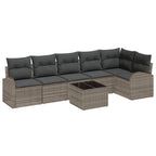 Gartensofa-set Grau Poly-Rattan