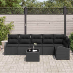 Gartensofa-set Schwarz Poly-Rattan