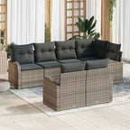 Gartensofa-set Grau Poly-Rattan