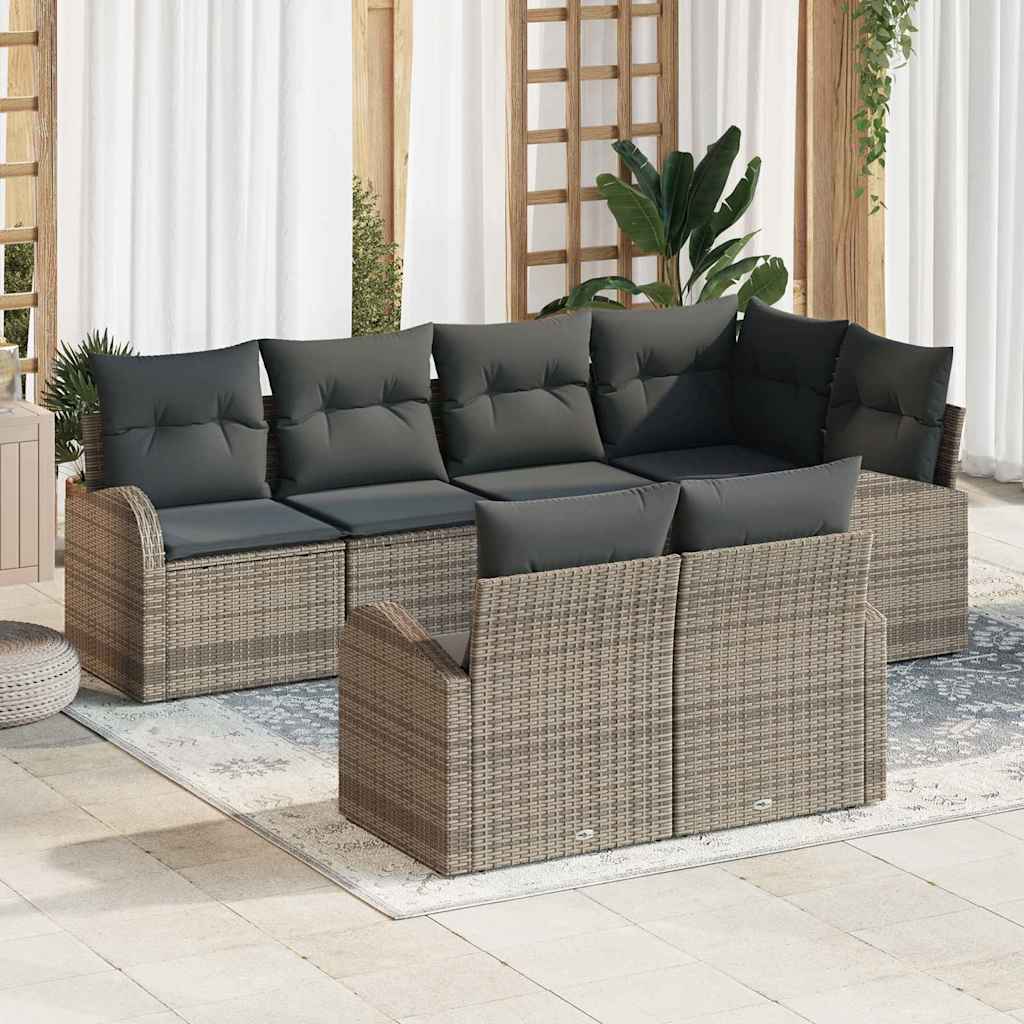 Gartensofa-set Grau Poly-Rattan