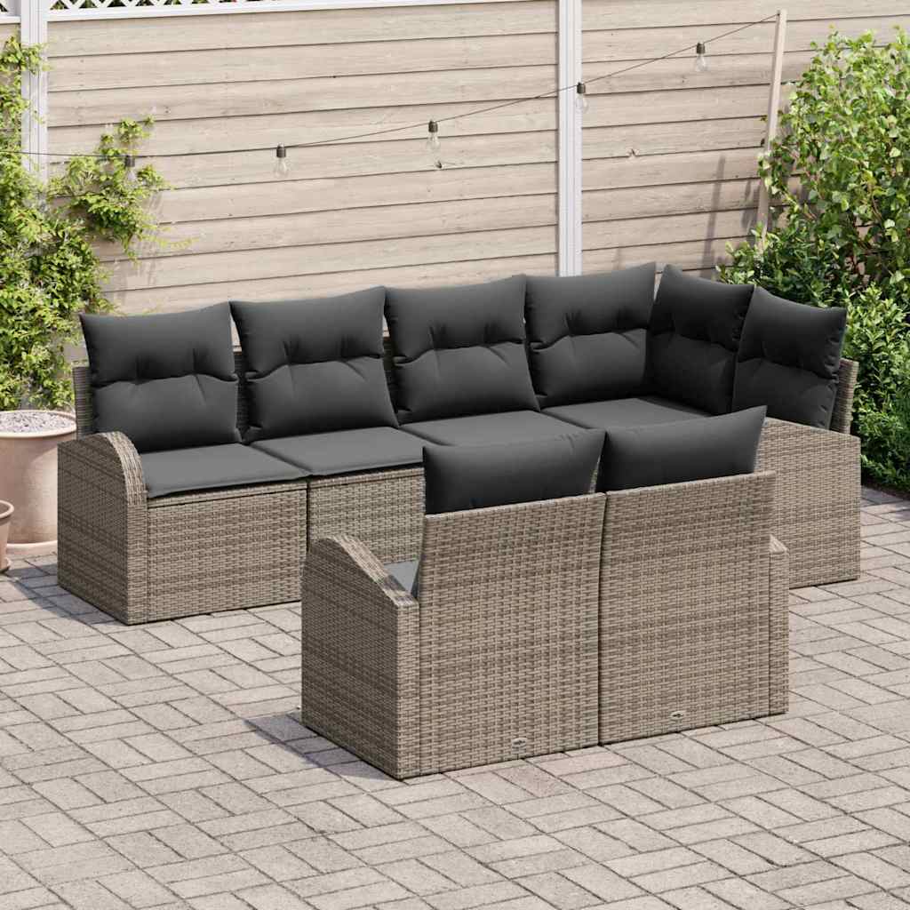 Gartensofa-set Grau Poly-Rattan