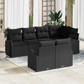 Gartensofa-set Schwarz Poly-Rattan