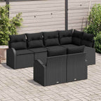 Gartensofa-set Schwarz Poly-Rattan