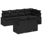Gartensofa-set Schwarz Poly-Rattan