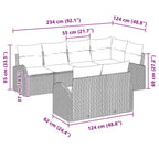 Gartensofa-set Schwarz Poly-Rattan