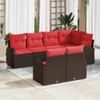Gartensofa-set Braun Poly-Rattan