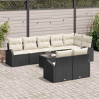 Gartensofa-set Schwarz und Creme 55 x 55 x 37 cm Poly-Rattan