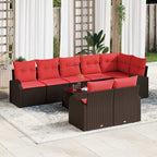 Gartensofa-set 9 pcs Braun Poly-Rattan