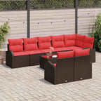 Gartensofa-set 9 pcs Braun Poly-Rattan