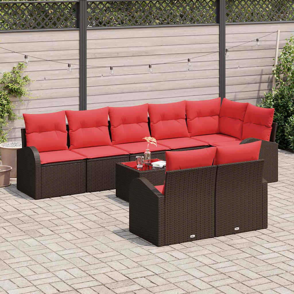 Gartensofa-set 9 pcs Braun Poly-Rattan