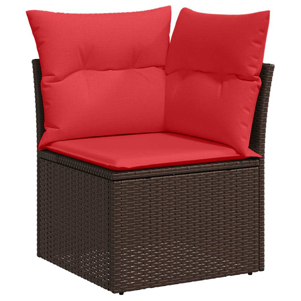 Gartensofa-set 9 pcs Braun Poly-Rattan