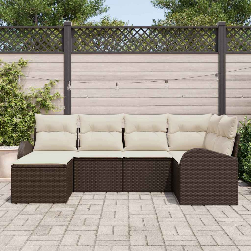 Gartensofa-set Braun Poly-Rattan