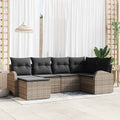 Gartensofa-set 6 pcs Grau Poly-Rattan