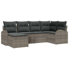 Gartensofa-set 6 pcs Grau Poly-Rattan