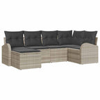 Gartensofa-set Hellgrau Poly-Rattan