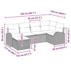 Gartensofa-set Hellgrau Poly-Rattan