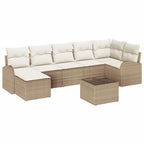Garten-Sofa-Set mit Kissen 8 pcs Beige Poly Rattan