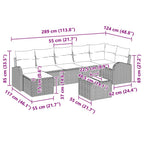 Garten-Sofa-Set mit Kissen 8 pcs Beige Poly Rattan