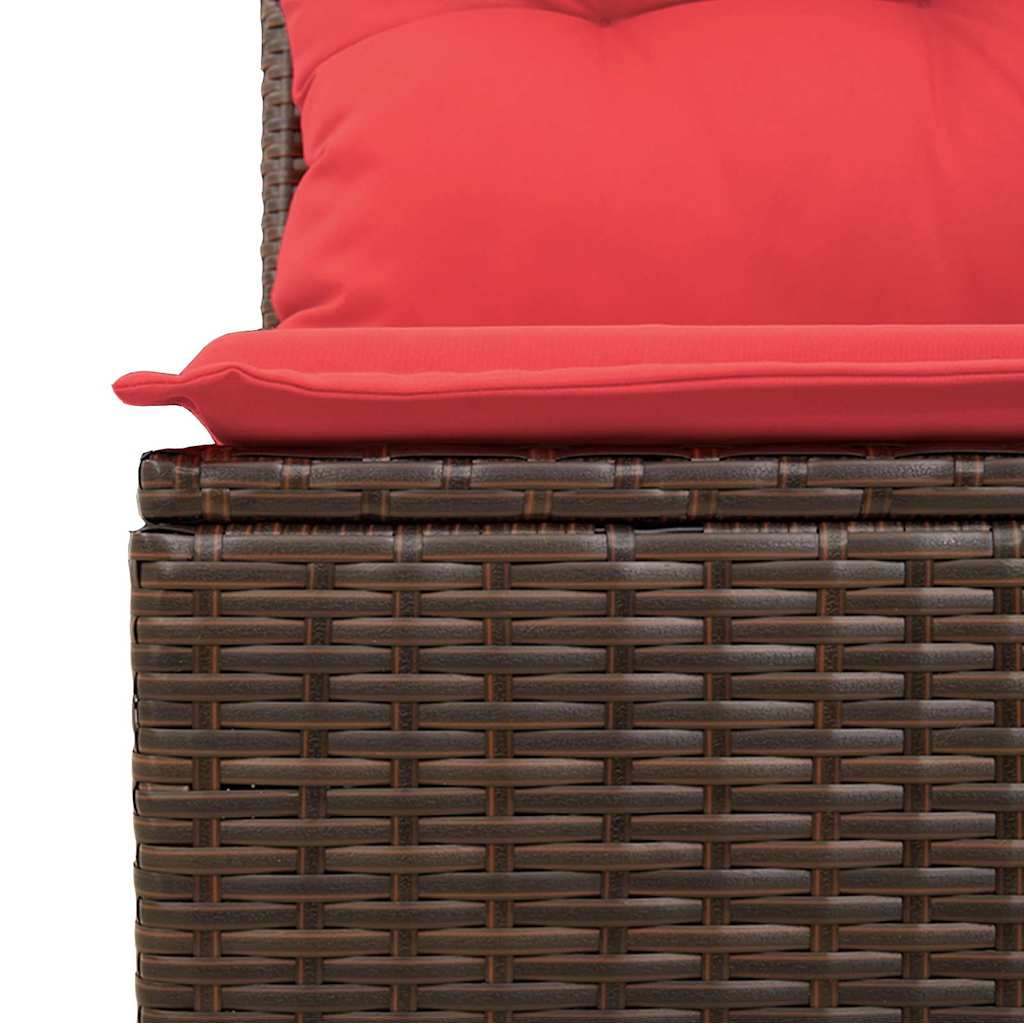 Gartensofa-set mit Kissen 9 pcs Braun Poly Rattan