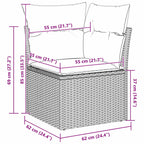 Gartensofa-set mit Kissen 6 pcs Hellgrau Poly Rattan