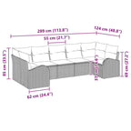 Gartensofa-set mit Kissen 7 pcs Braun Poly Rattan