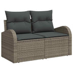 Sofa Set mit Kissen 11 pcs Grau Polyrattan