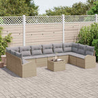 Sofa Set mit Kissen 11 pcs Beige Polyrattan