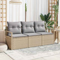 Sofa Set 3 pcs Beige Poly-Rattan