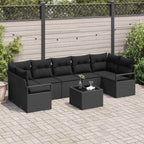Sofa Set 8 pcs Schwarz Poly-Rattan