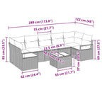 Sofa Set 8 pcs Schwarz Poly-Rattan