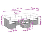 Sofa Set 8 pcs Grau Poly-Rattan
