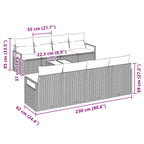Sofa Set mit Kissen 7 pcs Schwarz und Hellblau Poly Rattan
