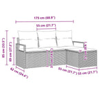 Sofa Set 4 pcs Schwarz Poly-Rattan