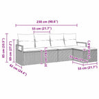 Sofa Set 5 pcs Schwarz Poly-Rattan