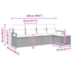Sofa Set 5 pcs Schwarz Poly-Rattan