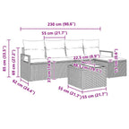 Sofa Set mit Kissen 6 pcs Beige Poly Rattan