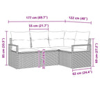 Sofa Set 4 pcs Beige Poly-Rattan