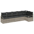 Sofa Set mit Kissen 6 pcs Hellgrau Poly Rattan