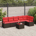 Sofa Set 7 pcs Braun Poly-Rattan