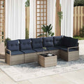 Sofa Set 7 pcs Grau Poly-Rattan