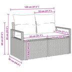 Sofa Set 7 pcs Schwarz Poly-Rattan