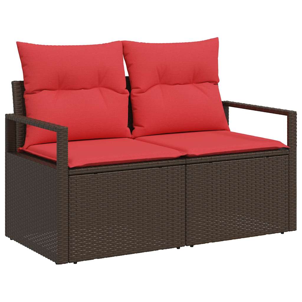 Sofa Set 7 pcs Braun Poly-Rattan