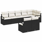 Sofa Set 8 pcs Schwarz Poly-Rattan