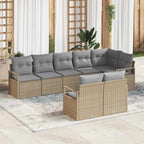 Sofa Set mit Kissen 8 pcs Beige Poly Rattan