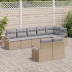 Sofa Set mit Kissen 8 pcs Beige Poly Rattan