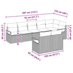 Sofa Set mit Kissen 8 pcs Beige Poly Rattan
