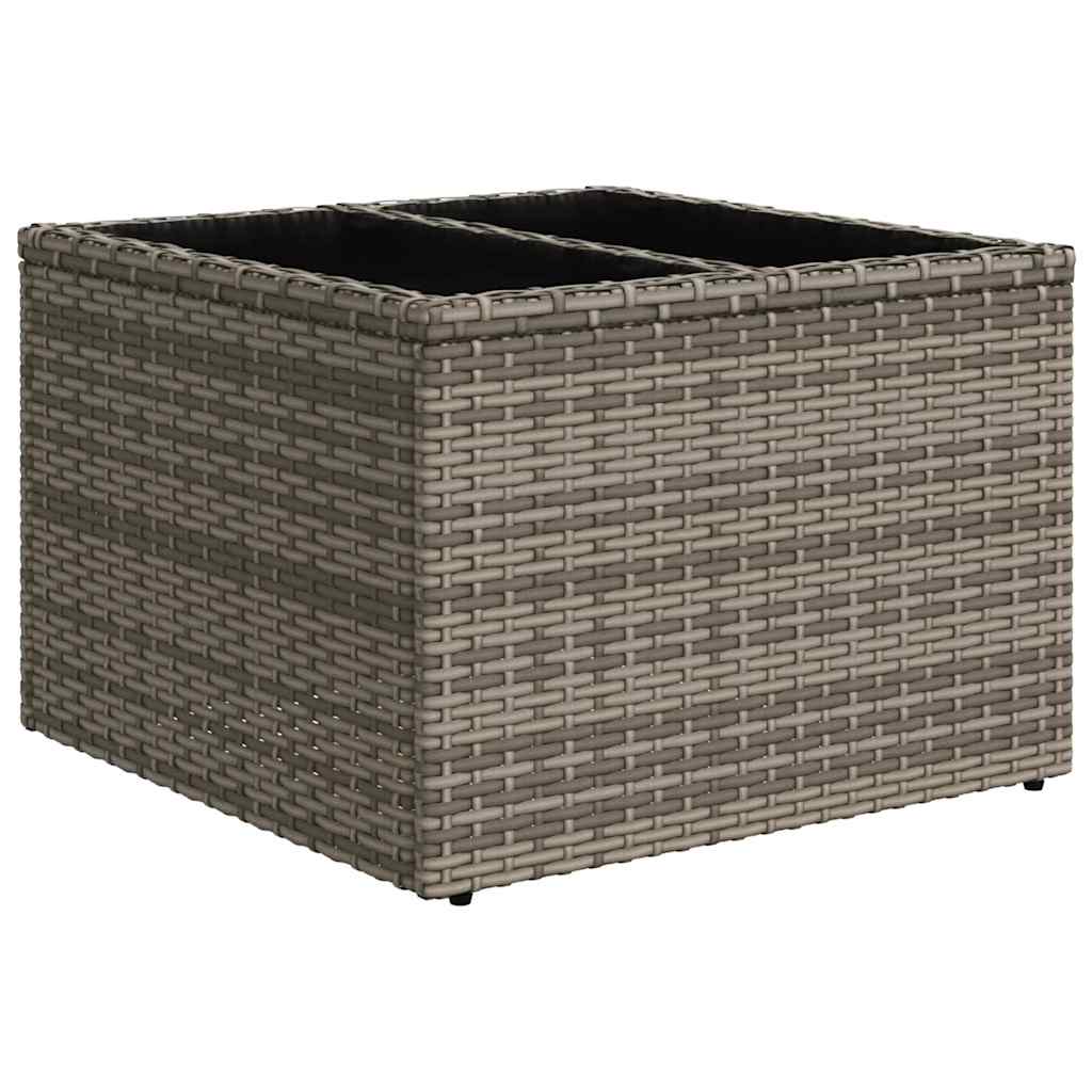 Sofa Set 9 pcs Grau Poly-Rattan