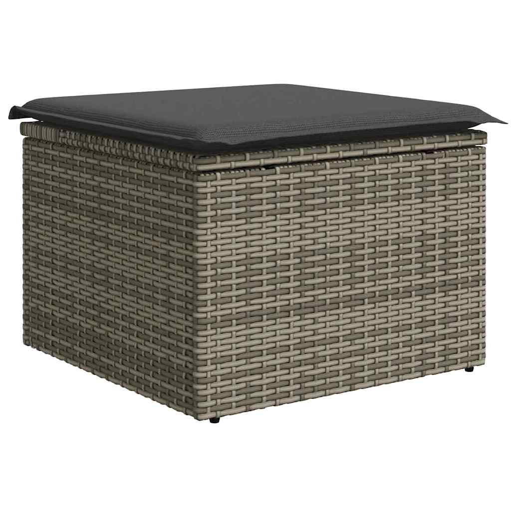 Sofa Set 6 pcs Grau Poly-Rattan