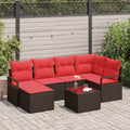 Sofa Set 7 pcs Braun Poly-Rattan