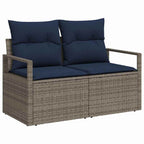 Sofa Set 7 pcs Grau Poly-Rattan